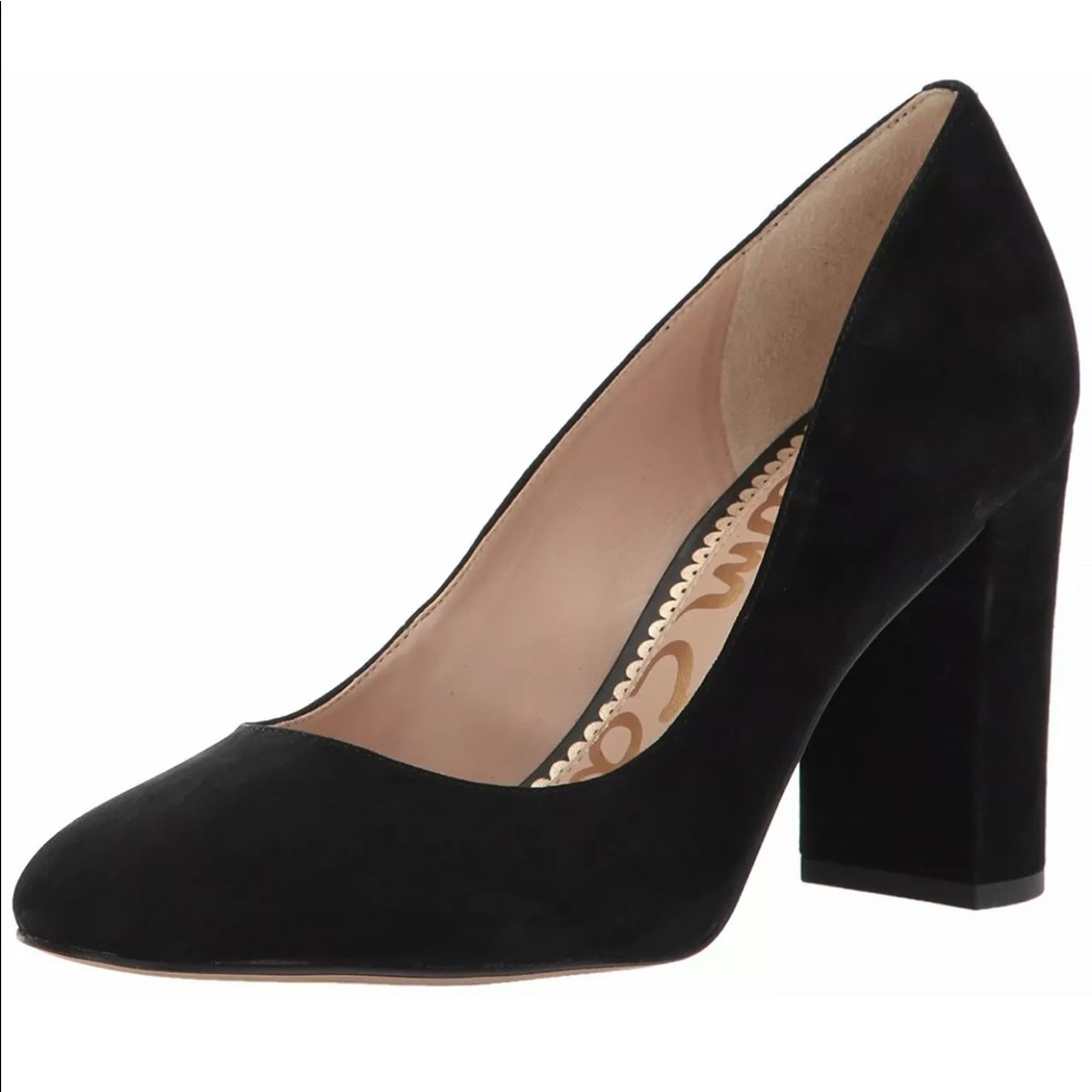Sam Edleman Stillson Leather Round Closed Toe Classic Pumps/Heels Black Size 8.5